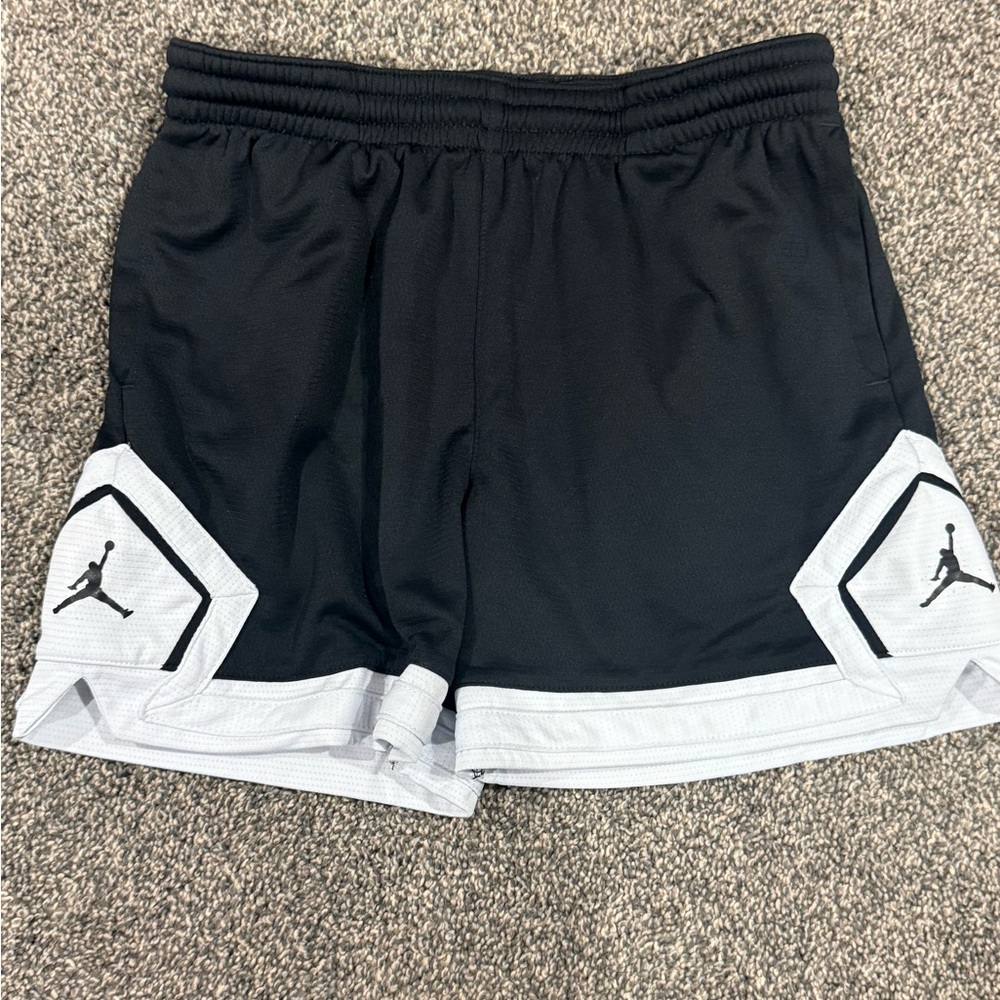 Boys Black and White Athletic Mesh Shorts